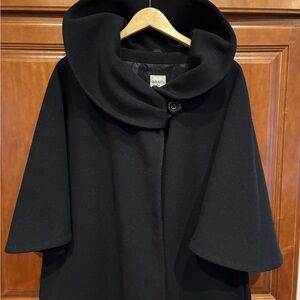 Cinzia Rocco black wool caplet coat.